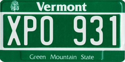 VT license plate XPO931