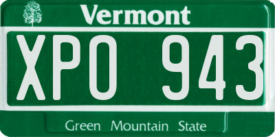 VT license plate XPO943