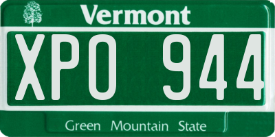 VT license plate XPO944