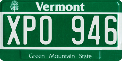 VT license plate XPO946