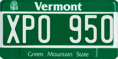 VT license plate XPO950