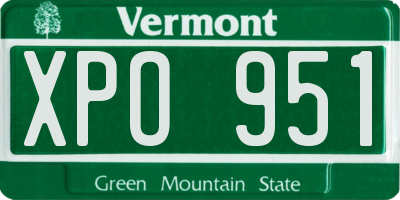 VT license plate XPO951