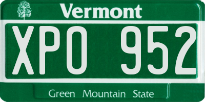 VT license plate XPO952
