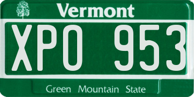 VT license plate XPO953
