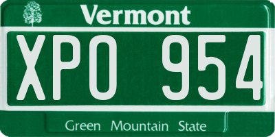 VT license plate XPO954