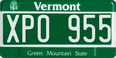 VT license plate XPO955