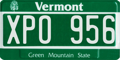 VT license plate XPO956