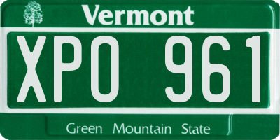 VT license plate XPO961