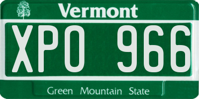 VT license plate XPO966