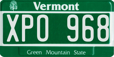 VT license plate XPO968