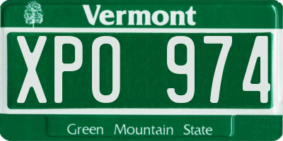 VT license plate XPO974