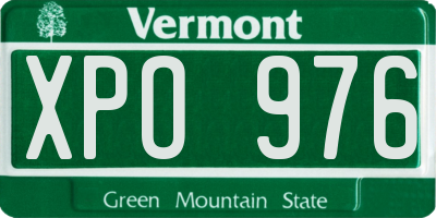 VT license plate XPO976