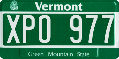 VT license plate XPO977