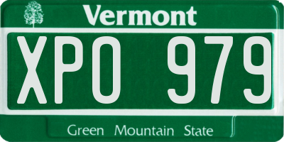 VT license plate XPO979