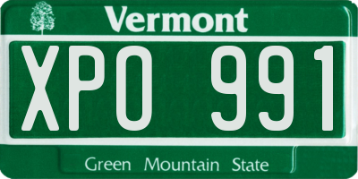 VT license plate XPO991
