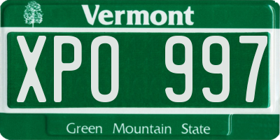 VT license plate XPO997