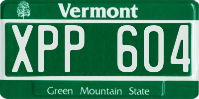 VT license plate XPP604