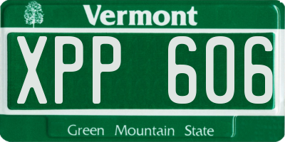 VT license plate XPP606