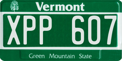 VT license plate XPP607