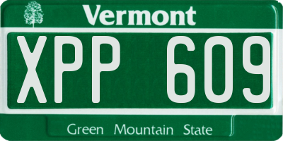 VT license plate XPP609
