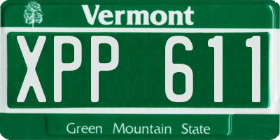 VT license plate XPP611