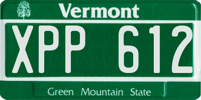 VT license plate XPP612