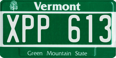 VT license plate XPP613