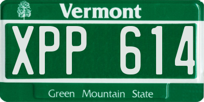 VT license plate XPP614