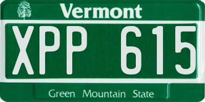 VT license plate XPP615