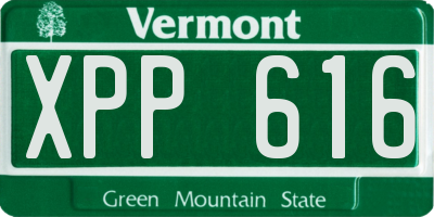 VT license plate XPP616