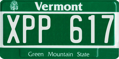 VT license plate XPP617