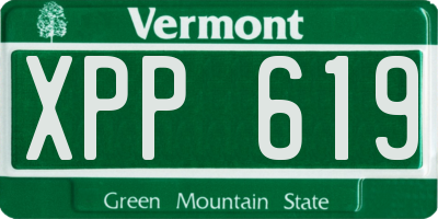 VT license plate XPP619