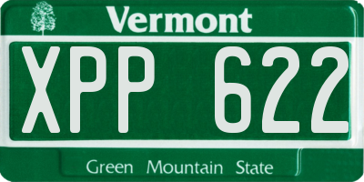 VT license plate XPP622