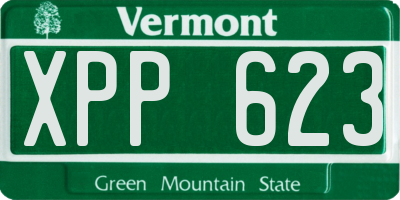 VT license plate XPP623