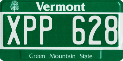 VT license plate XPP628