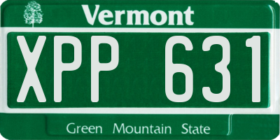 VT license plate XPP631