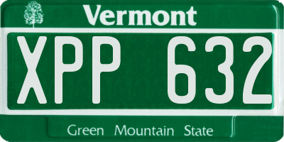 VT license plate XPP632