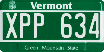 VT license plate XPP634