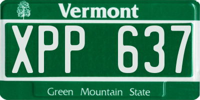 VT license plate XPP637