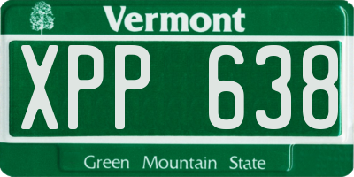VT license plate XPP638