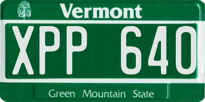 VT license plate XPP640