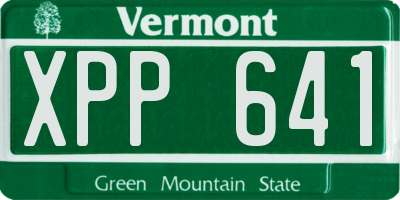 VT license plate XPP641