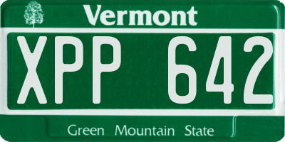 VT license plate XPP642