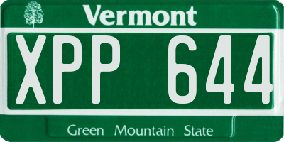 VT license plate XPP644