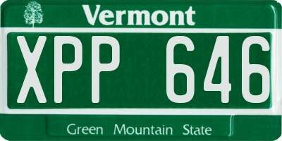 VT license plate XPP646