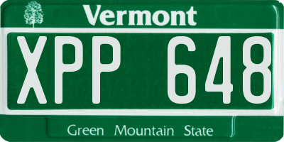 VT license plate XPP648