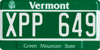 VT license plate XPP649
