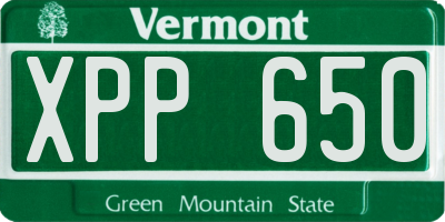 VT license plate XPP650
