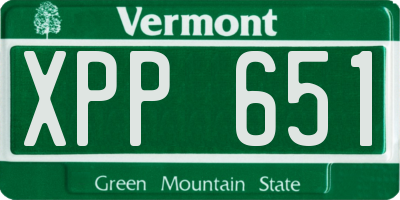 VT license plate XPP651