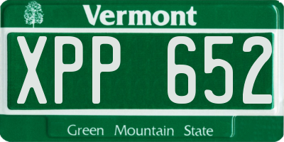VT license plate XPP652